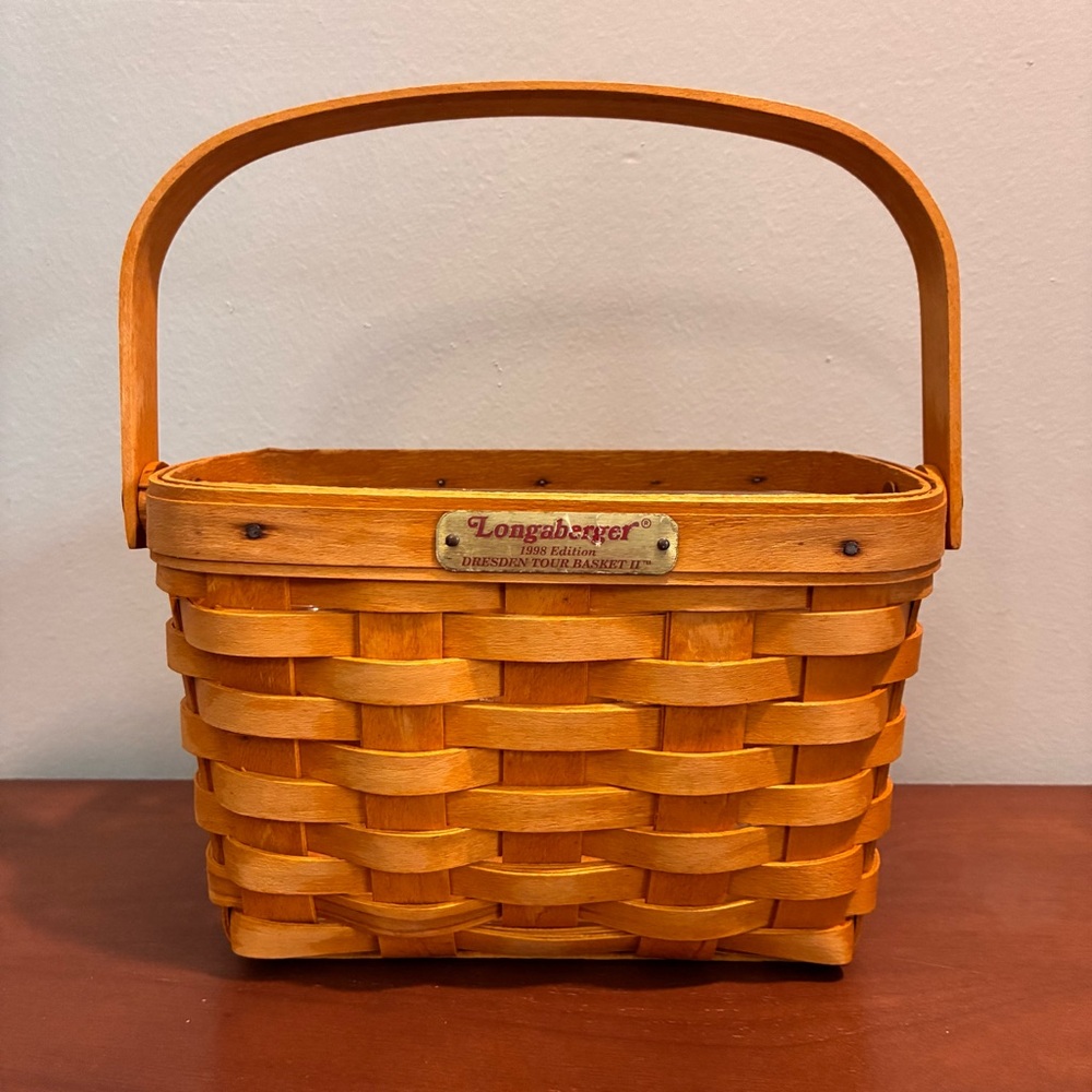 Longaberger Dresden Tour Basket 1998 Edition With Plastic Protector EUC